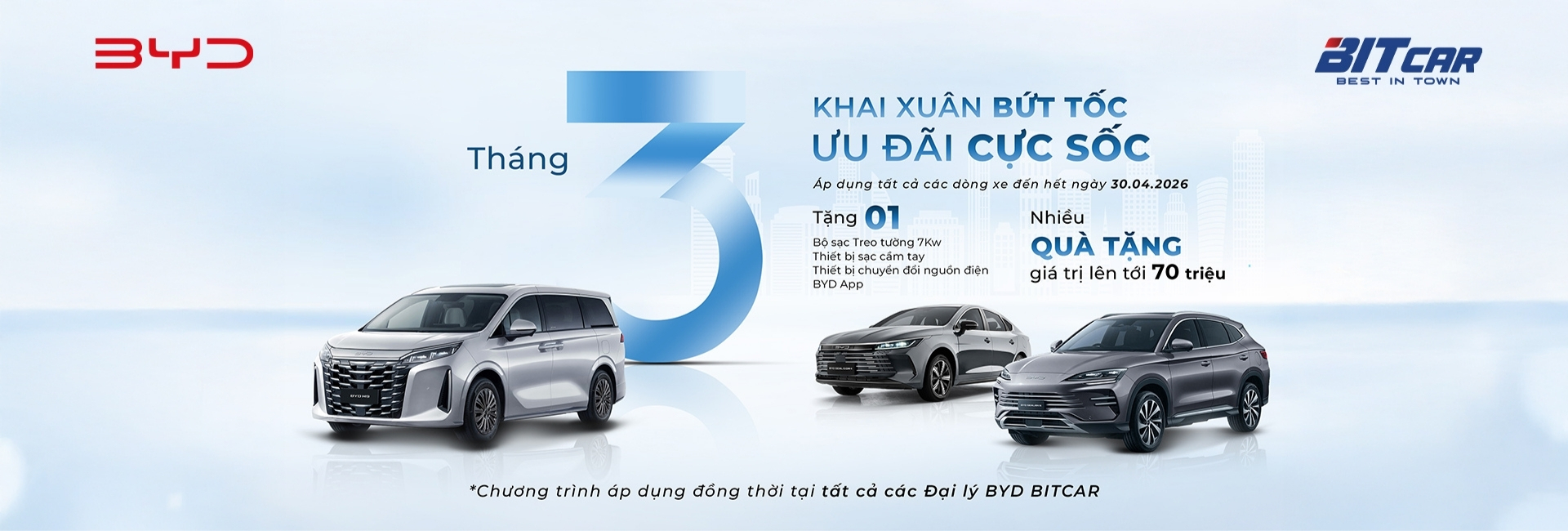 Khai xuân bứt tốc, ưu đãi cực sốc khi sở hữu xe BYD tháng 3 & 4